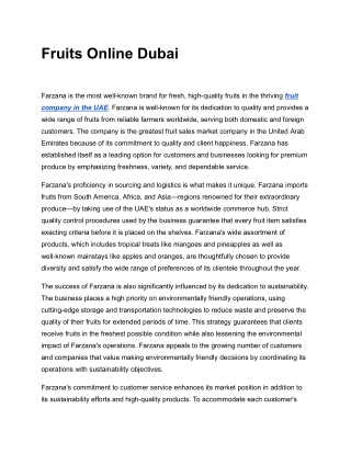 Fruits Online Dubai