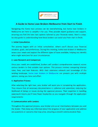 A Guide to Home Loan Brokers Melbourne from Start to Finish