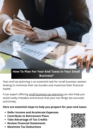How To Plan For Year-End Taxes In Your Small Business?