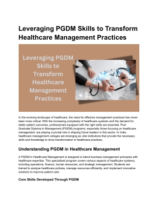 Leveraging PGDM Skills to Transform Healthcare Management Practices (1)