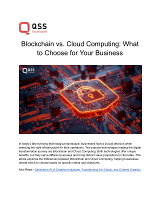Blockchain vs Cloud Computing What to Choose for Your Business
