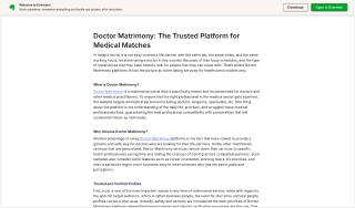 Doctor Matrimony: The Trusted Platform for Medical Matches