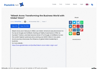 "Global Indian Leadership: Nikesh Arora’s Remarkable Career"