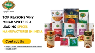 Top Reasons Why Minar Spices is a Leading Spices Manufacturer in India