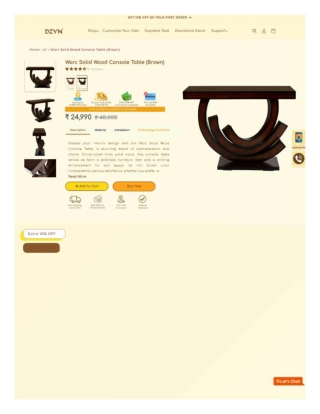 Warc Solid Wood Console Table