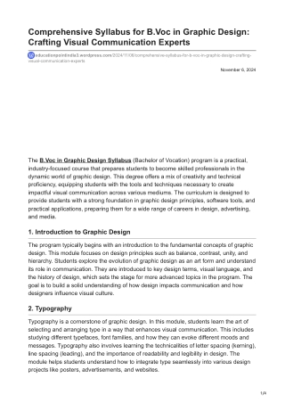 educationpointindia3.wordpress.com-Comprehensive Syllabus for BVoc in Graphic Design Crafting Visual CommunicationExpert