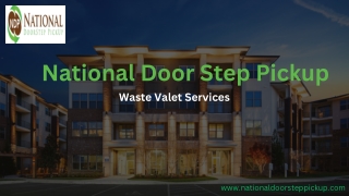 National Door Step Pickup - Waste valet services