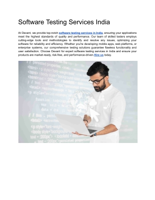 Software Testing Services India