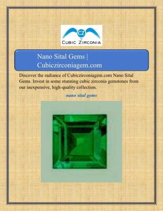Nano Sital Gems | Cubiczirconiagem.com