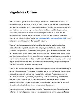 vegetables online