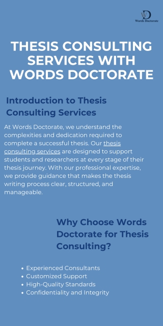 Thesis Consulting Services with Words Doctorate