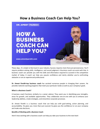 How a Business Coach Can Help You