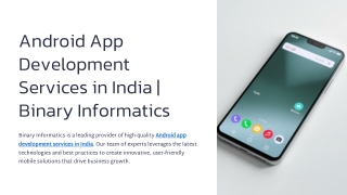 Android App Development Services in India