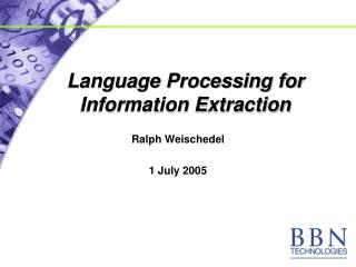 Language Processing for Information Extraction