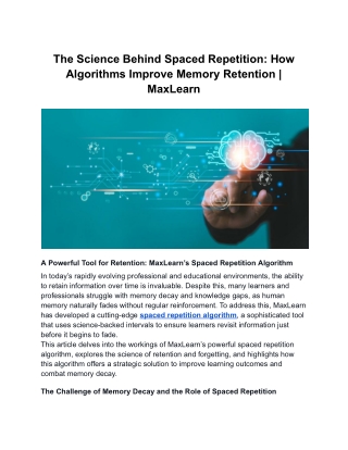 The Science Behind Spaced Repetition_ How Algorithms Improve Memory Retention _ MaxLearn