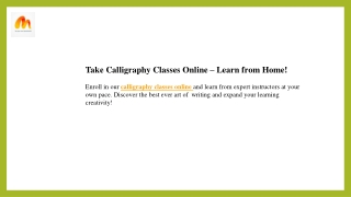 Take Calligraphy Classes Online  Learn from Home