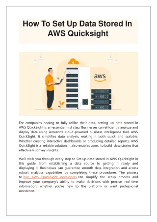 How To Set Up Data Stored In AWS Quicksight