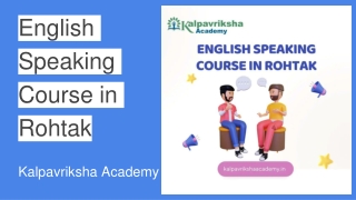 “English Speaking Course in Rohtak"