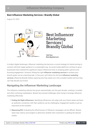 Best Influencer Marketing Services  Brandly Global