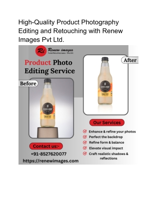 High-Quality Product Photography Editing and Retouching with Renew Images Pvt Lt