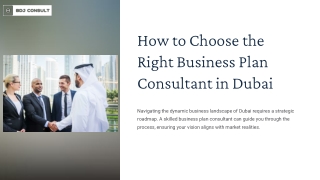 How to Choose the Right Business Plan Consultant in Dubai