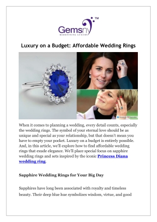 Luxury on a Budget Affordable Wedding Rings