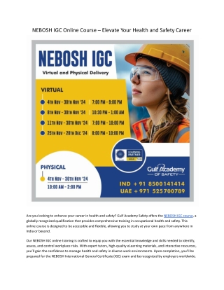 NEBOSH IGC E-Learning