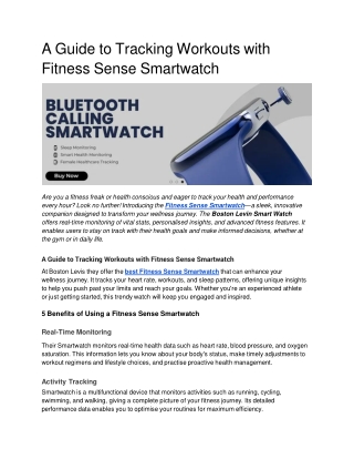 A Guide to Tracking Workouts with Fitness Sense Smartwatch