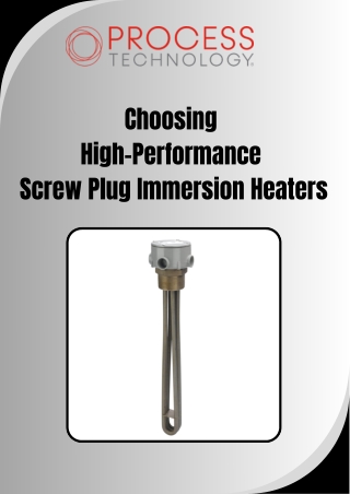 High-Performance Screw Plug Immersion Heaters- Process Technology