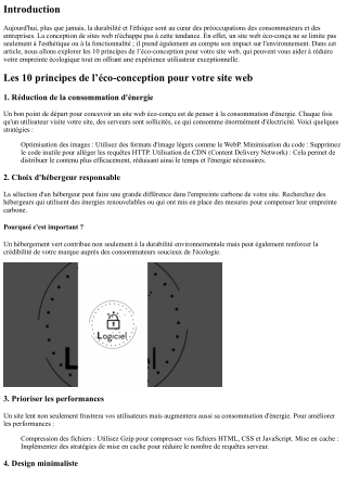 Les 10 principes de l’éco-conception pour votre site web