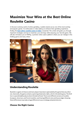Maximize Your Wins at the Best Online Roulette Casino