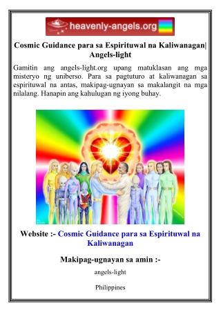 Cosmic Guidance para sa Espirituwal na Kaliwanagan  Angels-light
