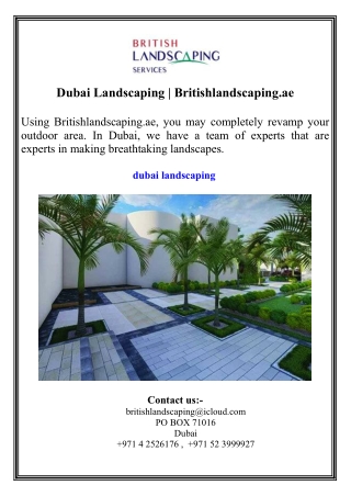 Dubai Landscaping  Britishlandscaping.ae