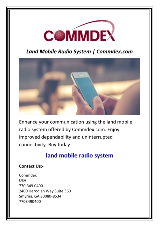 Land Mobile Radio System