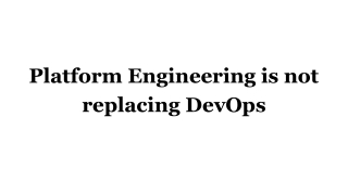 Platform Engineering is not replacing DevOps