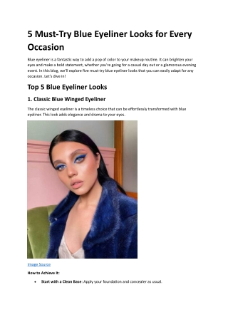 5 Perfect Blue Eyeliner Makeup Look to Try for Next Event