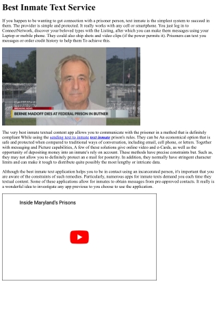 Best Inmate Textual content Service