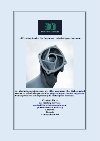 3d Printing Service For Engineers  3dprintingservices com