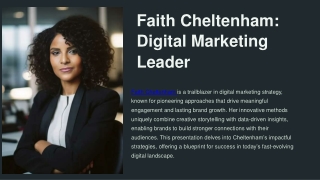 Faith Cheltenham’s Digital Marketing Playbook: Strategies for Success