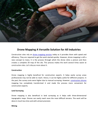 Drone Mapping A Versatile Solution for All Industries