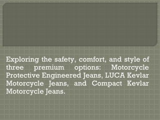 Choose the best Kevlar Motorcycle  Jeans for men bikers