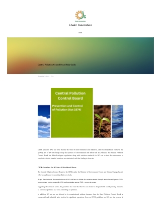 Central Pollution Control Board Rule Guide