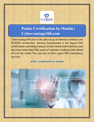 Pcidss Certification In Manila | Cybervantage360.com