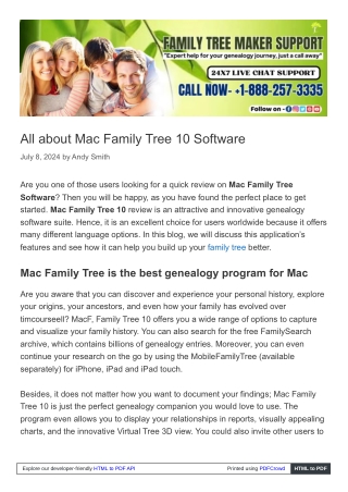 Mac Family Tree 10 Software