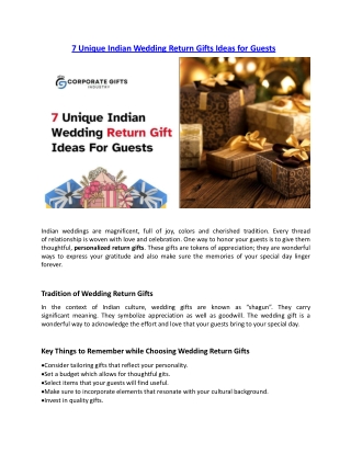 7 Unique Indian Wedding Return Gifts Ideas For Guests