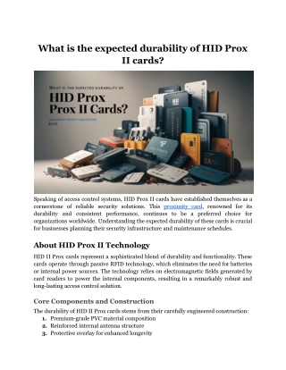 What is the expected durability of HID Prox II cards
