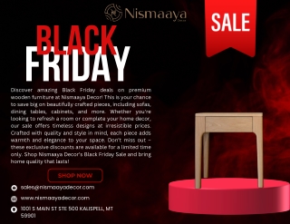 Black Friday Sale on Wooden Furniture | Unbeatable Deals at Nismaaya Decor