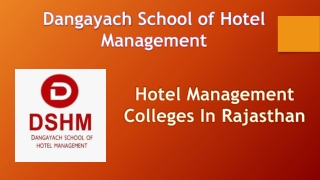 Hotel Management Colleges In Rajasthan