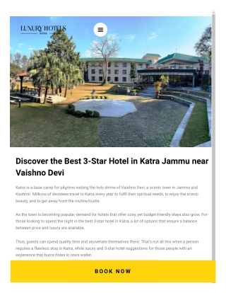 Discover the Best 3-Star Hotel in Katra Jammu near Vaishno Devi
