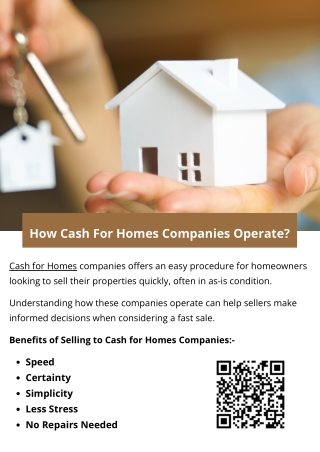 How Cash For Homes Companies Operate?